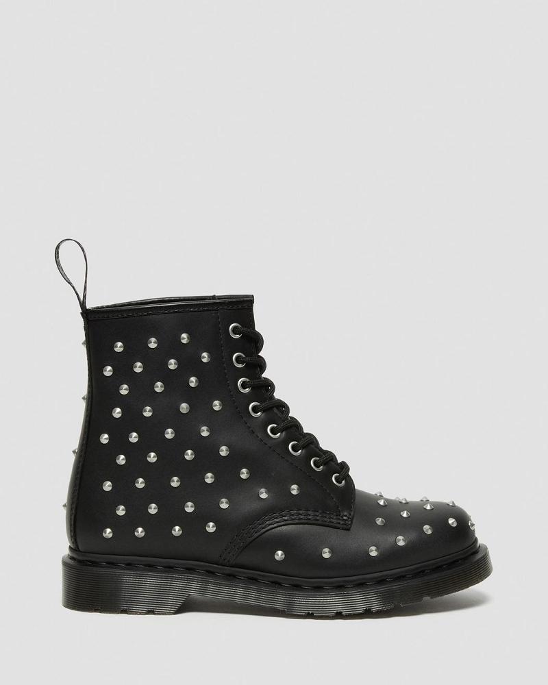 Dr Martens 1460 Stud Wanama Læder Snørestøvler Dame Sort | DK 210AHK